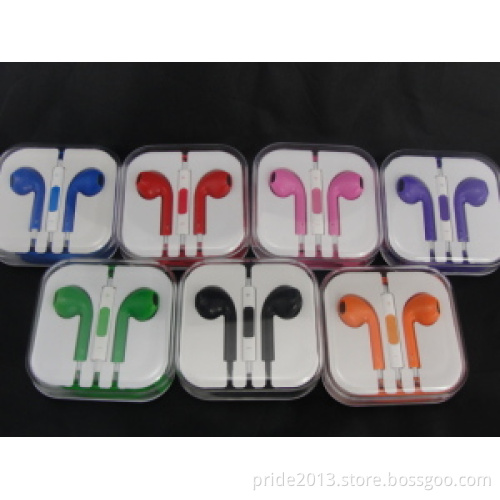 High Quality Colorful Earphone for iPhone5 with Mic and Volume Control